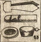 Corn tongs; Enamel grinder; Flint mortar; Boiling pan