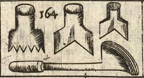 Pegging iron; Scallop iron; Scallop iron; Scoring iron