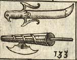 Roman sword; poleaxes