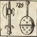 Battle axe; Stone in a sling