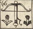 Steel bow or cross bow; Barbed arrow