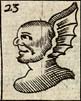 Bald man with bat's or dragon's wings