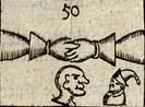 Two hands; Bald man; Man with a picaed de vant and insula cap