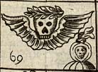 Death's head; Dead woman wound up in her Shroud or Winding sheet