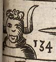 Man's face with ears metamorphosed into Bull's horns